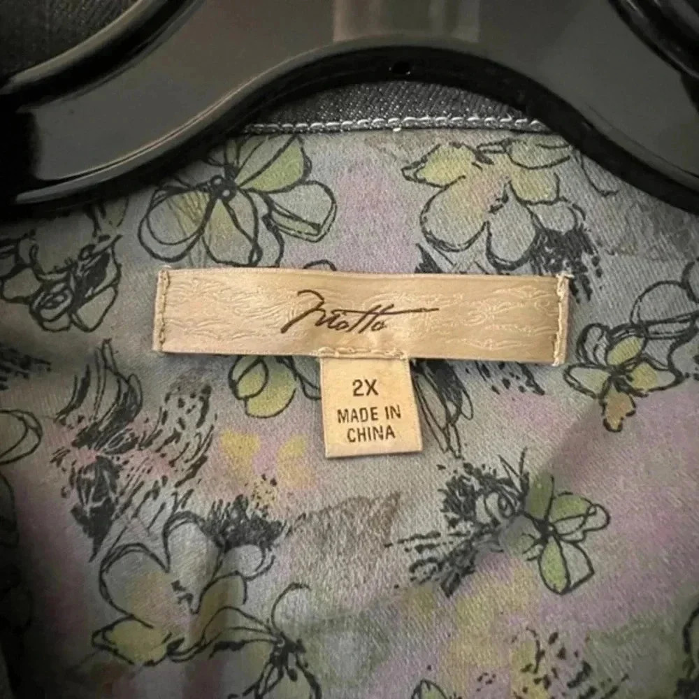 Motto Grey Denim Jacket Size 2x - Picture 2 of 5